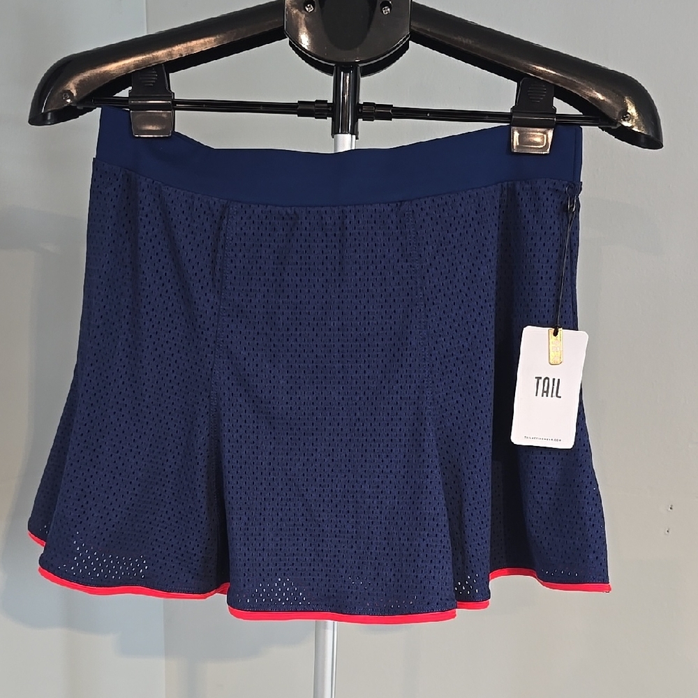 Tail Skort W/Flounce & Hem Piping Ahtletic Skirt / Short Size M